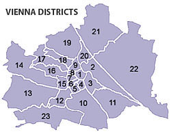 The districts of Vienna spiral out from the city centre in a semi-logical manner